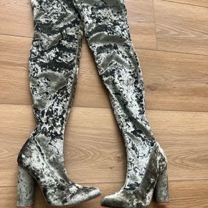 Thigh High Velour Boots